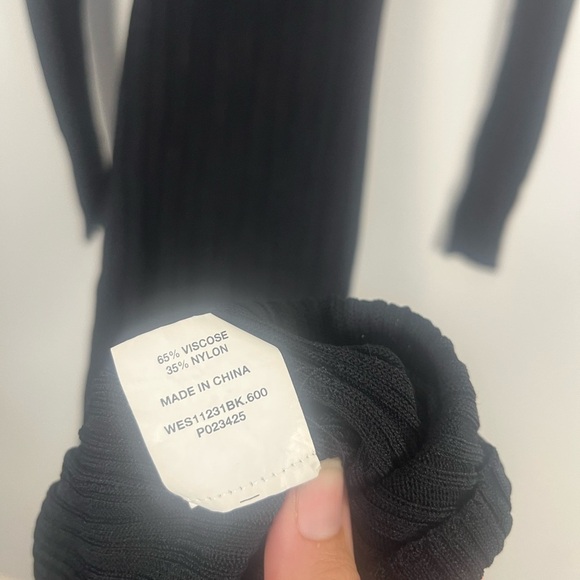 Dissh Sheer Black Long Sleeve Midi Dress size Large Flawed - Picture 6 of 7